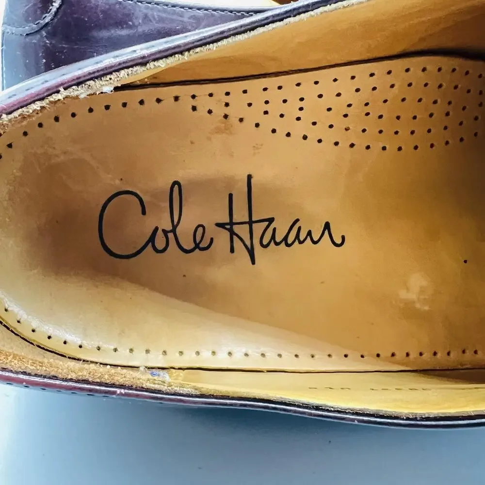 Cole Haan Shoes Mens 9 Brown Leather Cap Toe Derby Oxford Dress Classic Vintage
